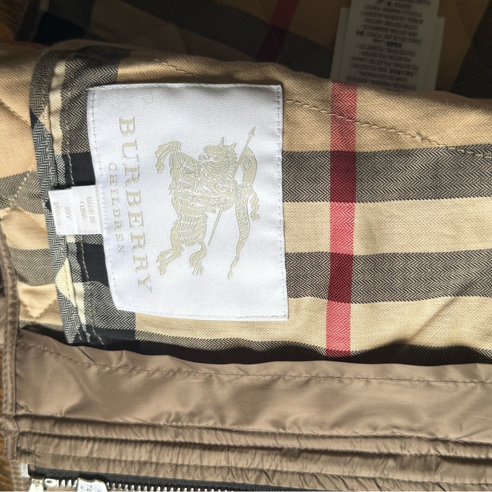 Burberry Kids Beige Checkered Jacket